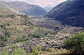 Urubamba valley, dominated by the imposing summits of the Cordillera de Vilcabamba 
